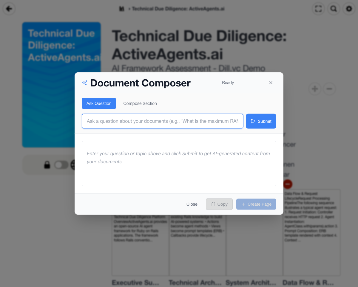 Document Composer modal interface